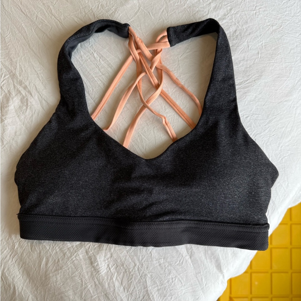 Forever 21 Black and Peach Sports Bra